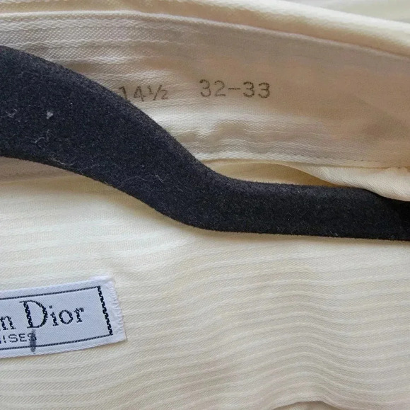 Christian Dior Chemise Vintage Men's Button Down Dress Shirt Size 14.5 32/33 - Picture 4 of 5
